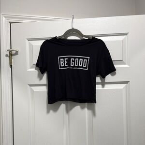 Be Good Black Graphic Crop Top